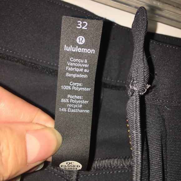 Inseam 33” Lululemon Grey Black (Stoney color?) 32” Waist ABC Pants Skinny - Picture 11 of 16